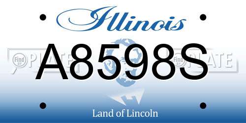 A8598S Illinois License Plate