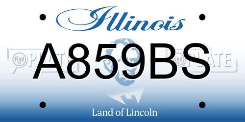 A859BS Illinois License Plate