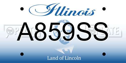 A859SS Illinois License Plate