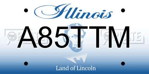 A85TTM Illinois License Plate