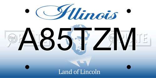 A85TZM Illinois License Plate