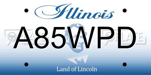 A85WPD Illinois License Plate