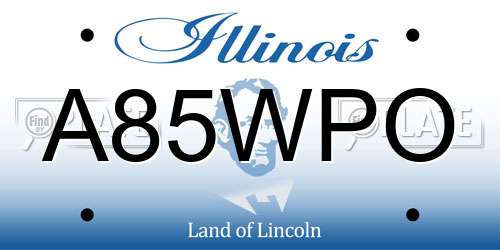 A85WPO Illinois License Plate