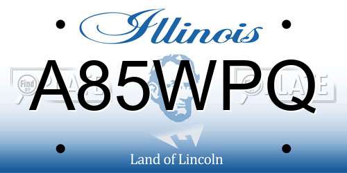 A85WPQ Illinois License Plate