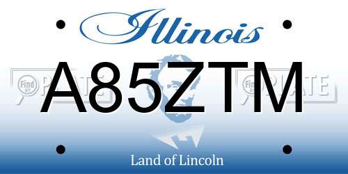 A85ZTM Illinois License Plate