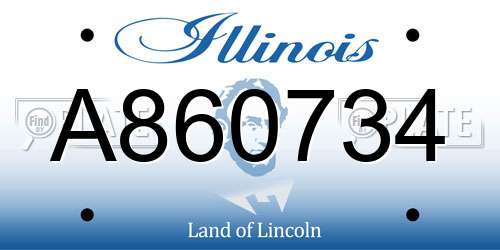 A860734 Illinois License Plate