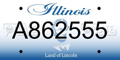 A862555 Illinois License Plate