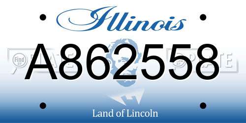 A862558 Illinois License Plate