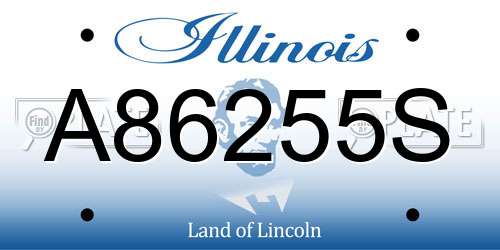 A86255S Illinois License Plate
