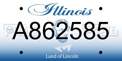 A862585 Illinois License Plate