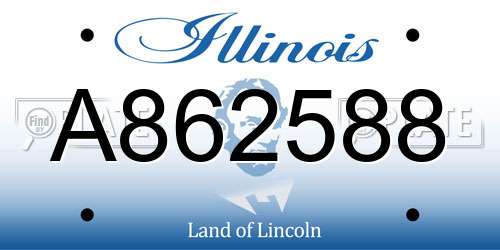 A862588 Illinois License Plate