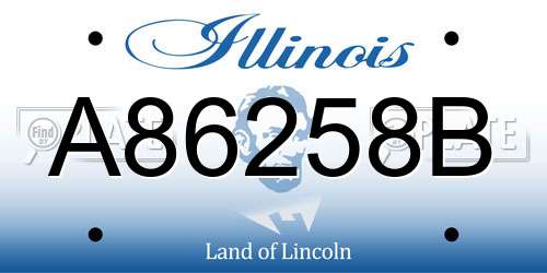 A86258B Illinois License Plate