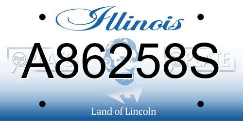 A86258S Illinois License Plate