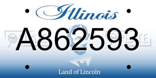 A862593 Illinois License Plate