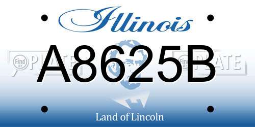 A8625B Illinois License Plate