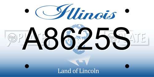 A8625S Illinois License Plate