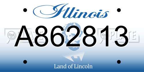 A862813 Illinois License Plate