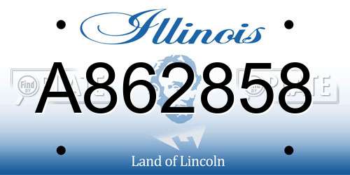 A862858 Illinois License Plate