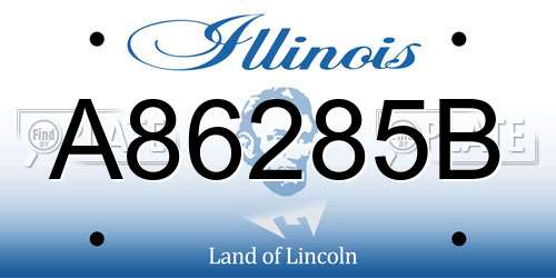 A86285B Illinois License Plate