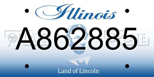 A862885 Illinois License Plate