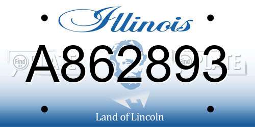 A862893 Illinois License Plate