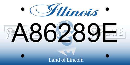 A86289E Illinois License Plate