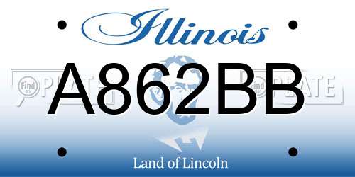 A862BB Illinois License Plate