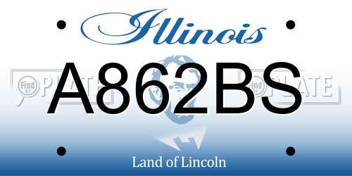 A862BS Illinois License Plate