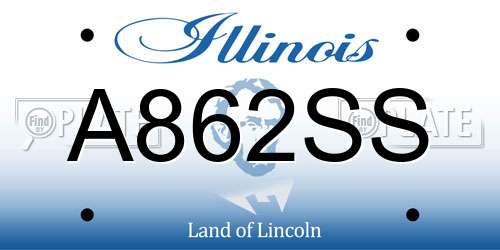 A862SS Illinois License Plate