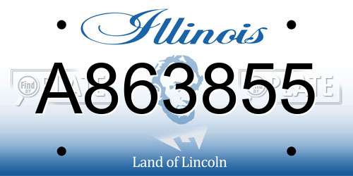 A863855 Illinois License Plate