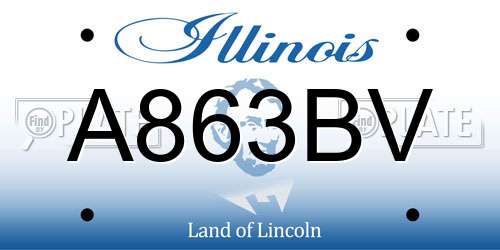 A863BV Illinois License Plate