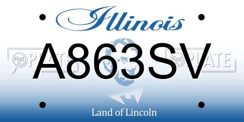 A863SV Illinois License Plate