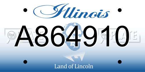 A864910 Illinois License Plate