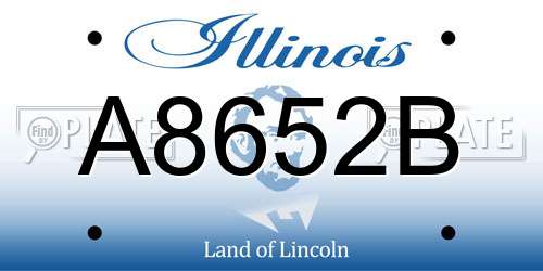 A8652B Illinois License Plate