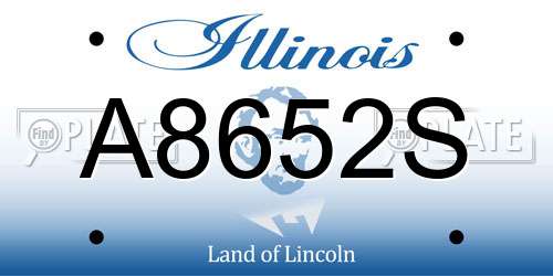 A8652S Illinois License Plate