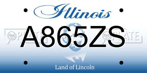 A865ZS Illinois License Plate