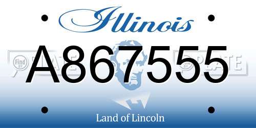 A867555 Illinois License Plate