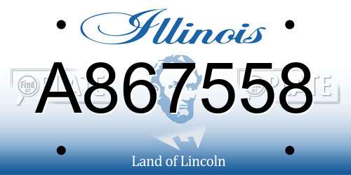 A867558 Illinois License Plate