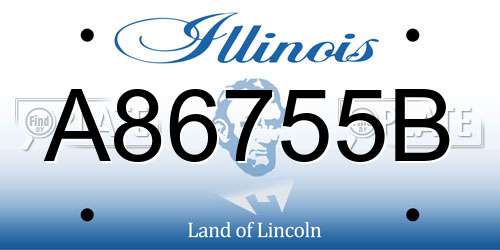 A86755B Illinois License Plate