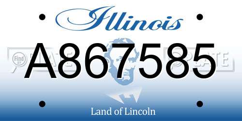 A867585 Illinois License Plate