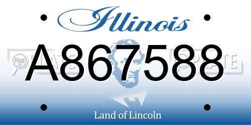 A867588 Illinois License Plate