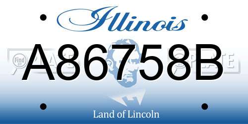 A86758B Illinois License Plate