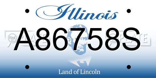 A86758S Illinois License Plate