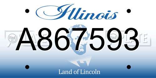 A867593 Illinois License Plate