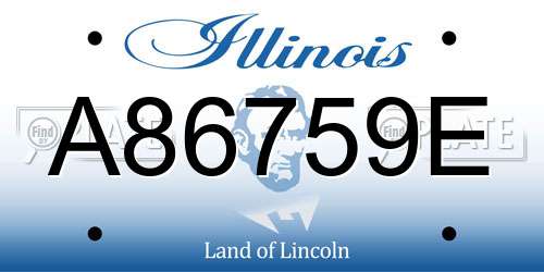 A86759E Illinois License Plate