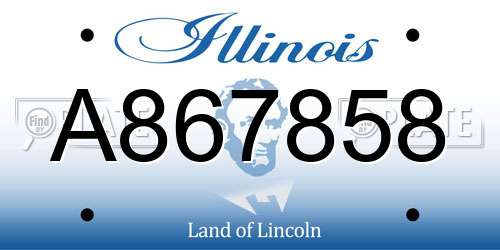 A867858 Illinois License Plate