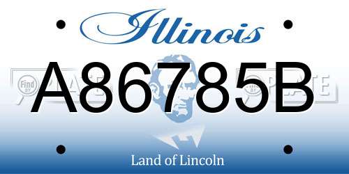 A86785B Illinois License Plate