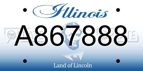 A867888 Illinois License Plate