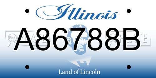 A86788B Illinois License Plate
