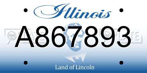A867893 Illinois License Plate